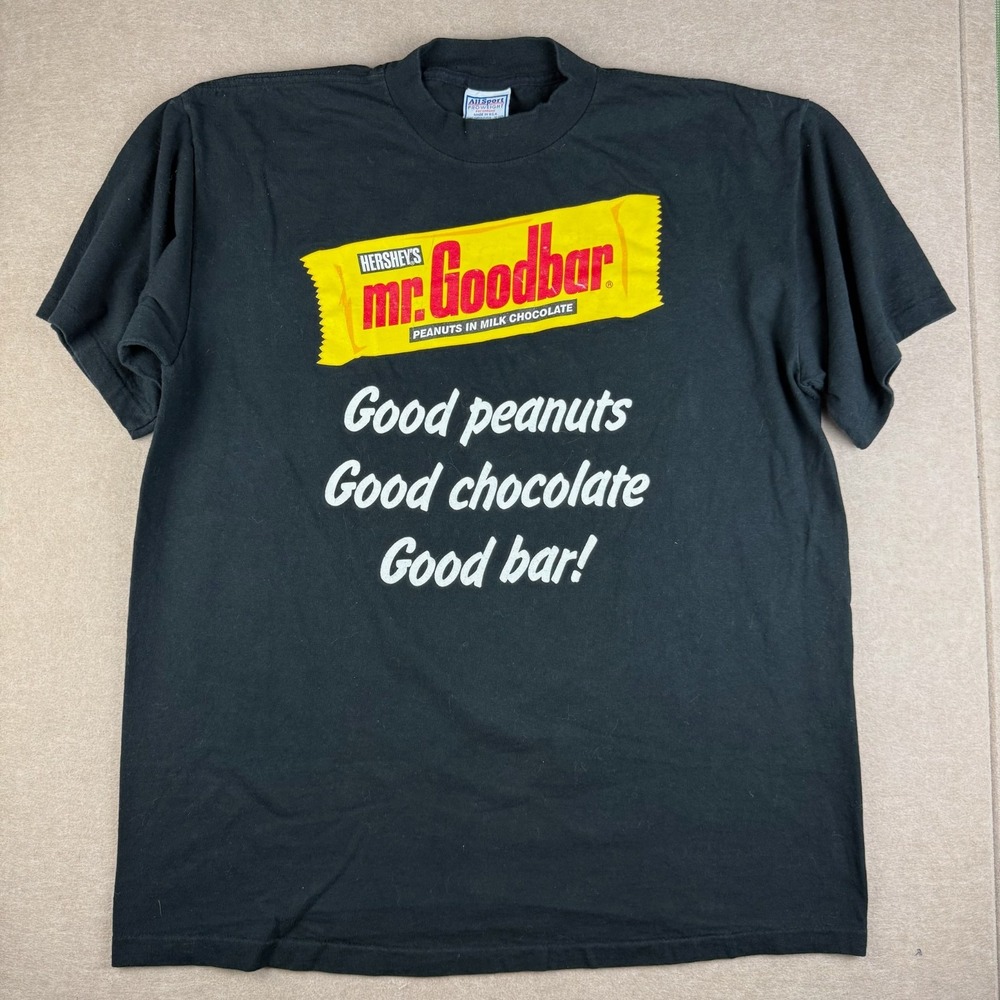 Vintage Mr Goodbar Shirt Mens XL Black Hershey's Candy Promo Single Stitch USA